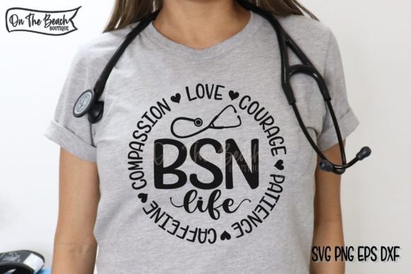 BSN SVG Nurse Cutting PNG Sublimation