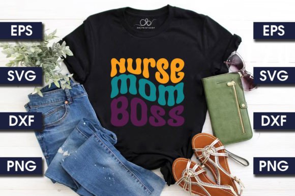 Retro Nurse SVG Design, Nurse Mom Bos