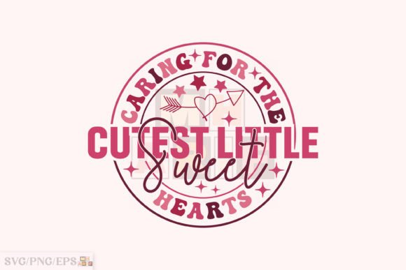 Retro Nursery Nurse Valentine SVG Design